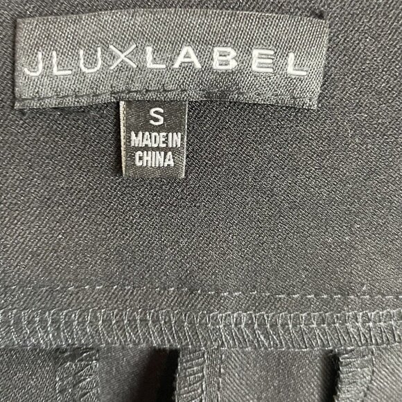 JLuxlabel Draped Asymmetrical Pleated Waist Black Pants Sz S High Waist Trousers - Picture 7 of 7